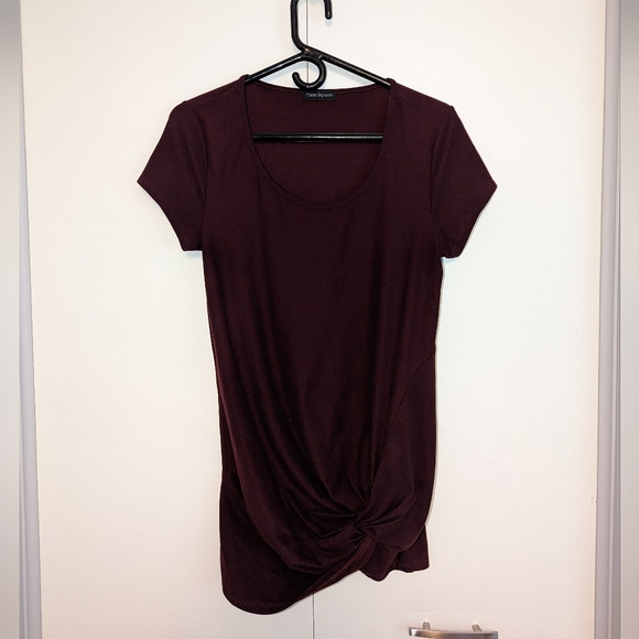 Burgundy Knot Front Tee from Time Square - Picture 5 of 5